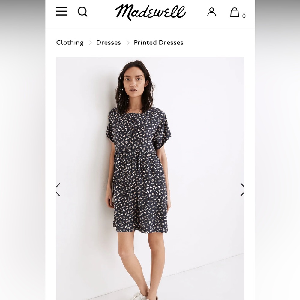 Madewell Short-Sleeve Button Front Mini Dress in Spring Fling